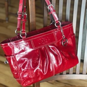 Patent leather Red Coach bag